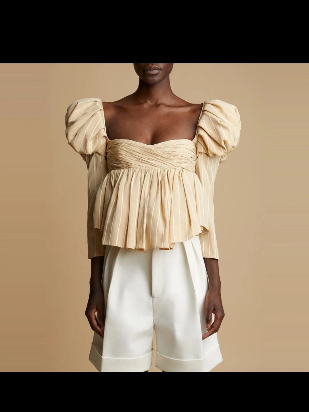 KHAITE Kim Silk Top in nude